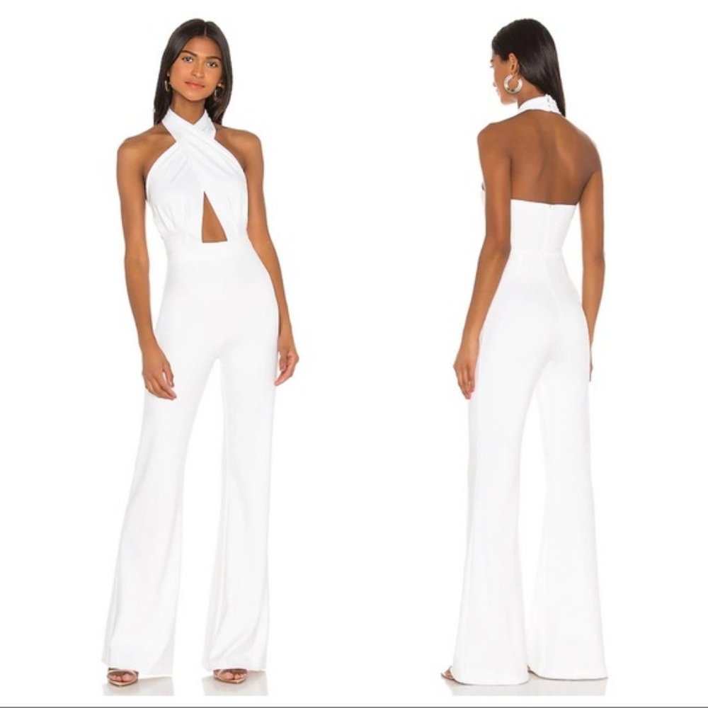 Amanda Uprichard White Halter Jumpsuit